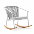 Fauteuil à bascule d'extérieur en bois massif et tissu - Smart by Varaschin Viadurini