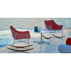 Varaschin Summer Set fauteuil de jardin à bascule en acier et bois Viadurini