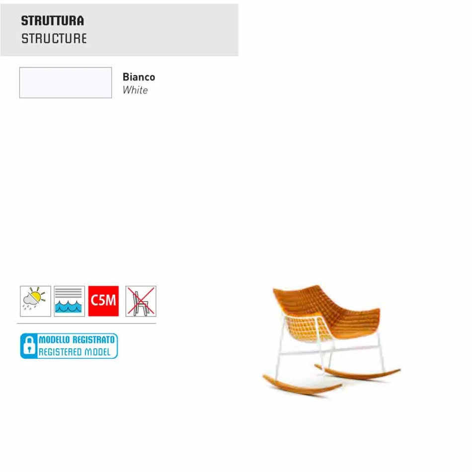 Varaschin Summer Set fauteuil de jardin à bascule en acier et bois Viadurini