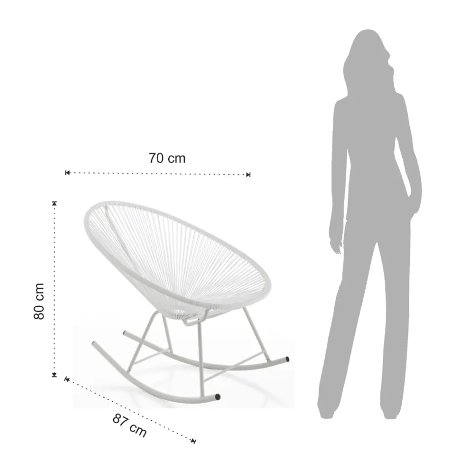 Fauteuil à bascule intérieur et extérieur en métal - Elio Viadurini