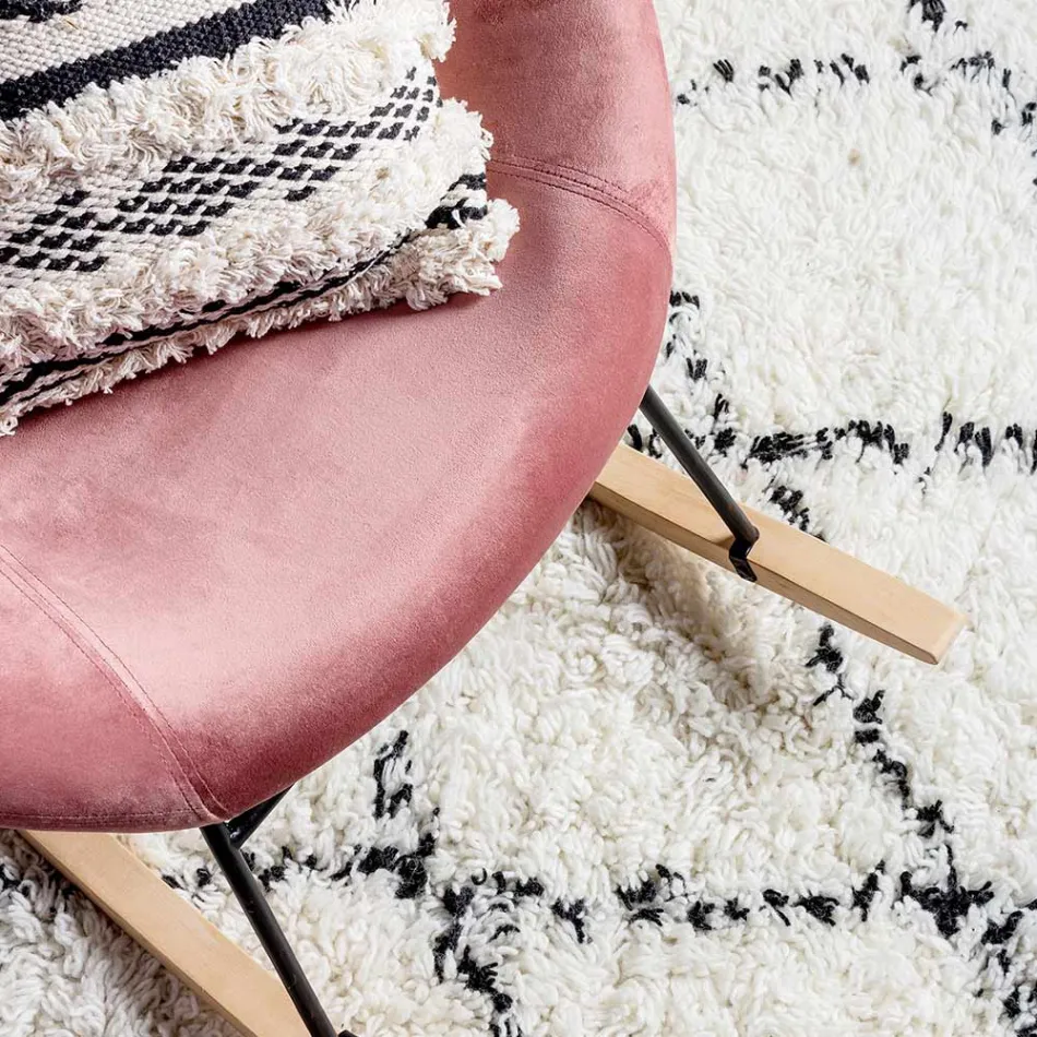 Fauteuil à Bascule Rembourré Effet Velours Design Scandinave - Pippy Viadurini