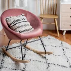 Fauteuil à Bascule Rembourré Effet Velours Design Scandinave - Pippy Viadurini
