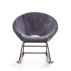 Fauteuil à Bascule Rembourré Effet Velours Design Scandinave - Pippy Viadurini
