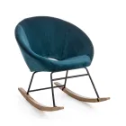 Fauteuil à Bascule Rembourré Effet Velours Design Scandinave - Pippy Viadurini