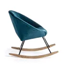 Fauteuil à Bascule Rembourré Effet Velours Design Scandinave - Pippy Viadurini