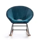 Fauteuil à Bascule Rembourré Effet Velours Design Scandinave - Pippy Viadurini