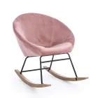 Fauteuil à Bascule Rembourré Effet Velours Design Scandinave - Pippy Viadurini