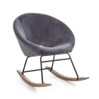 Fauteuil à Bascule Rembourré Effet Velours Design Scandinave - Pippy Viadurini