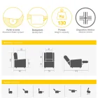 Fauteuil élévateur avec fonctions ascenseur, relaxation et lit fabriqué en Italie - Talita Viadurini