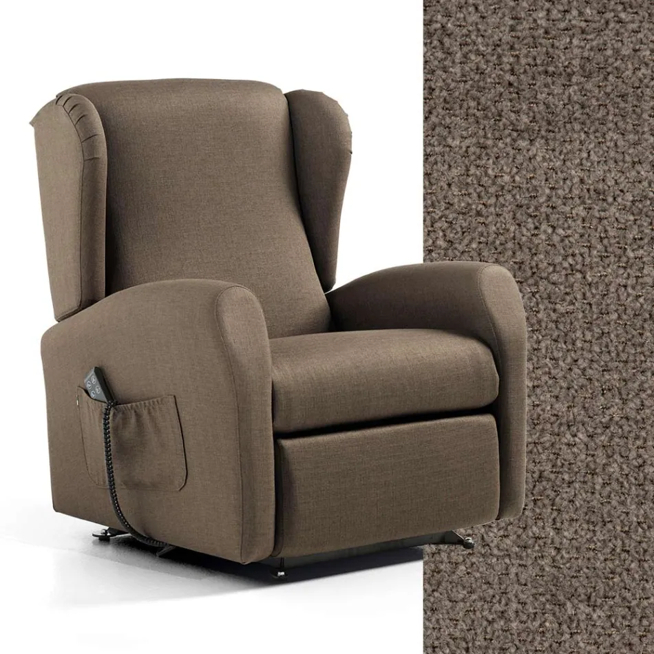 Fauteuil relevable avec assise extra large en tissu Made in Italy - Margaret Viadurini