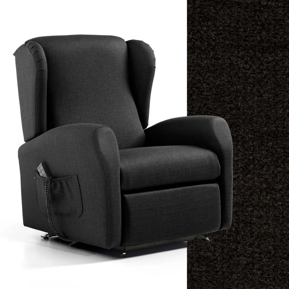 Fauteuil relevable avec assise extra large en tissu Made in Italy - Margaret Viadurini