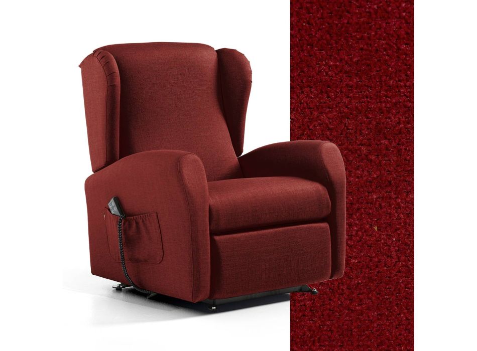 Fauteuil relevable avec assise extra large en tissu Made in Italy - Margaret Viadurini