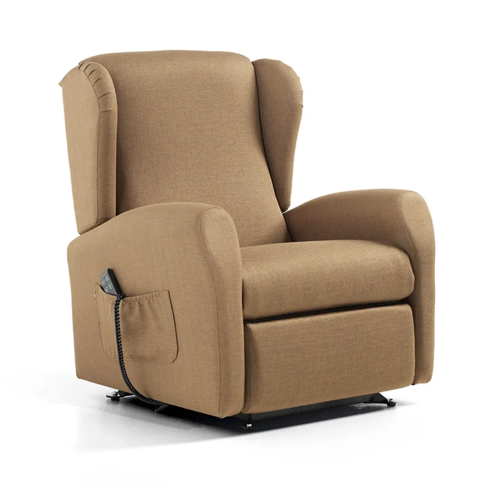 Fauteuil relevable avec assise extra large en tissu Made in Italy - Margaret Viadurini