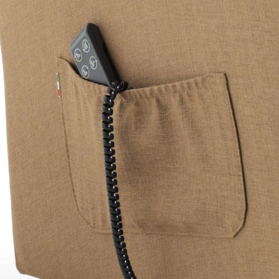 Fauteuil relevable avec assise extra large en tissu Made in Italy - Margaret Viadurini