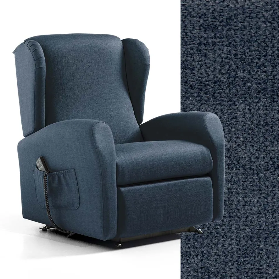 Fauteuil relevable avec assise extra large en tissu Made in Italy - Margaret Viadurini