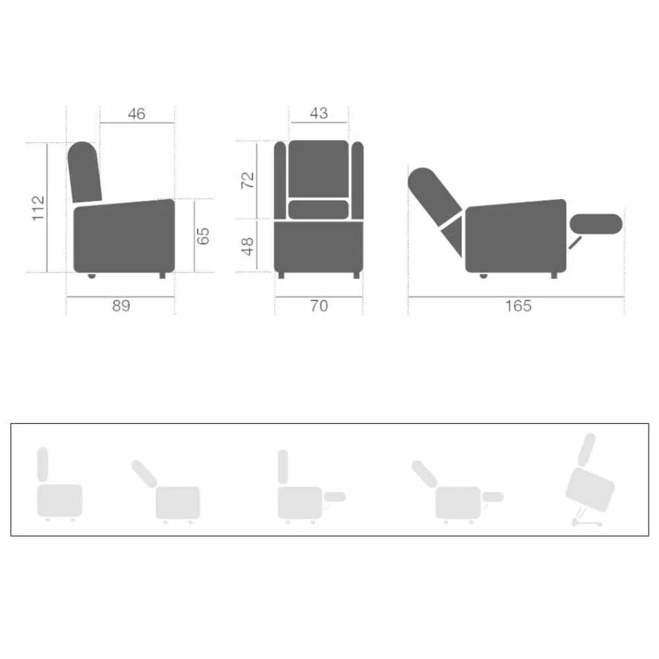 Fauteuil Lift Relax avec mouvement sur roues avec 2 moteurs - Juliette Viadurini