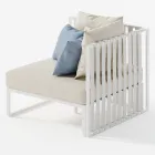 Fauteuil d'extérieur d'angle droit en aluminium et sangles Made in Italy - Juliediv Viadurini