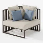 Fauteuil d'extérieur d'angle droit en aluminium et sangles Made in Italy - Juliediv Viadurini