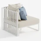 Fauteuil d'extérieur d'angle gauche en aluminium et sangles Made in Italy - Juliediv Viadurini