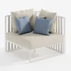 Fauteuil d'extérieur d'angle gauche en aluminium et sangles Made in Italy - Juliediv Viadurini