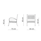 Fauteuil de jardin bas en acier galvanisé avec accoudoirs Made in Italy - Selvaggia Viadurini