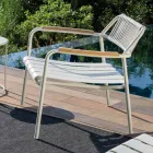 Fauteuil de jardin bas en aluminium et dossier en corde - Resplendent Viadurini