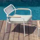 Fauteuil de jardin bas en aluminium et dossier en corde - Resplendent Viadurini