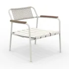 Fauteuil de jardin bas en aluminium et dossier en corde - Resplendent Viadurini