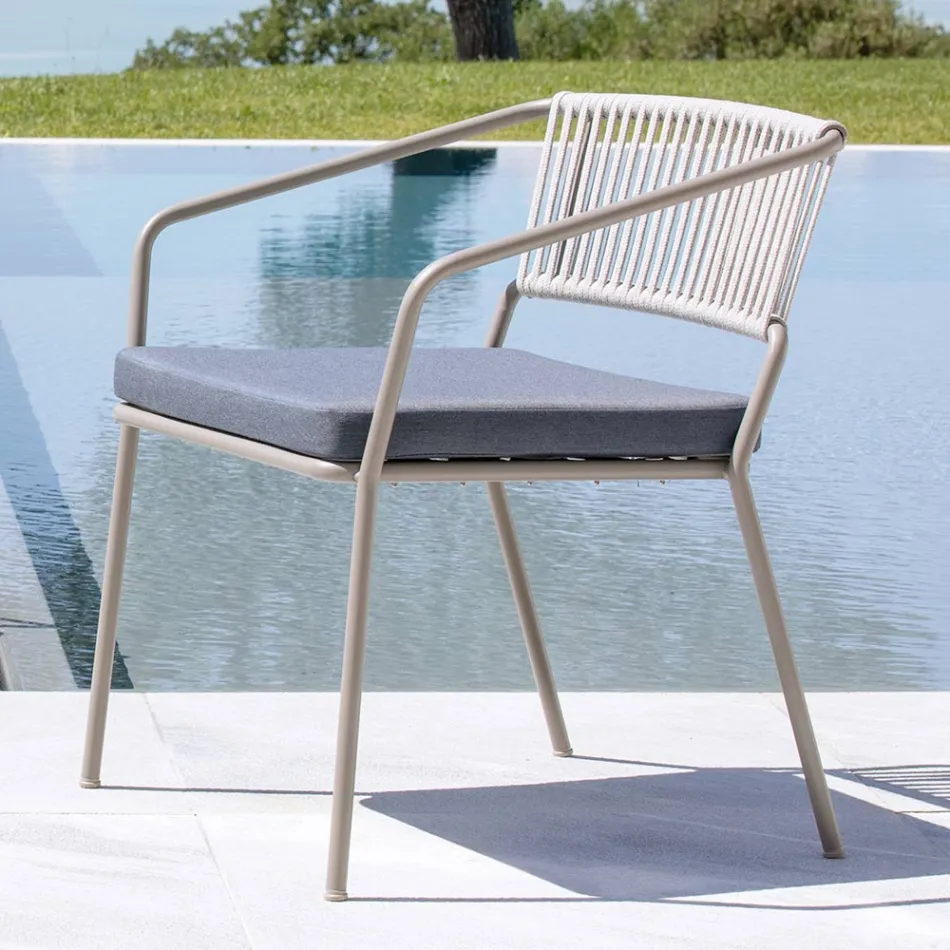 Fauteuil de jardin bas avec coussin inclus Made in Italy - Prato Viadurini