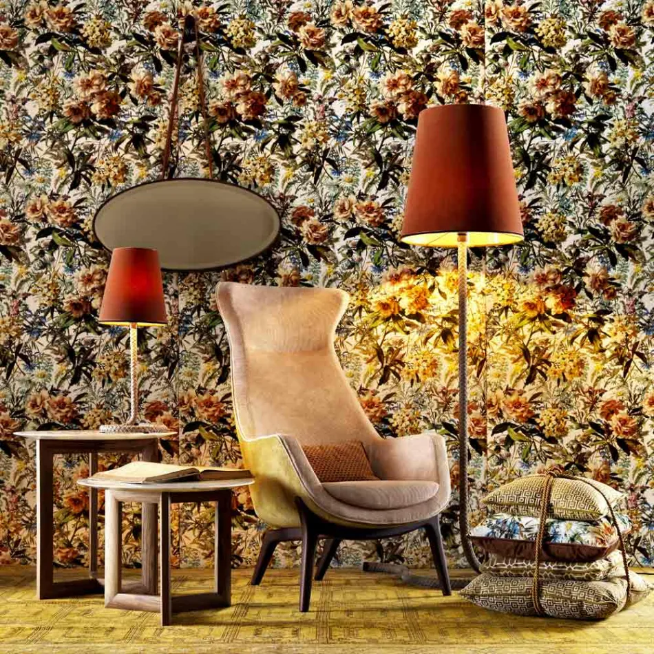 Fauteuil bergère en tissu de design Grilli Wilde made in Italy Viadurini