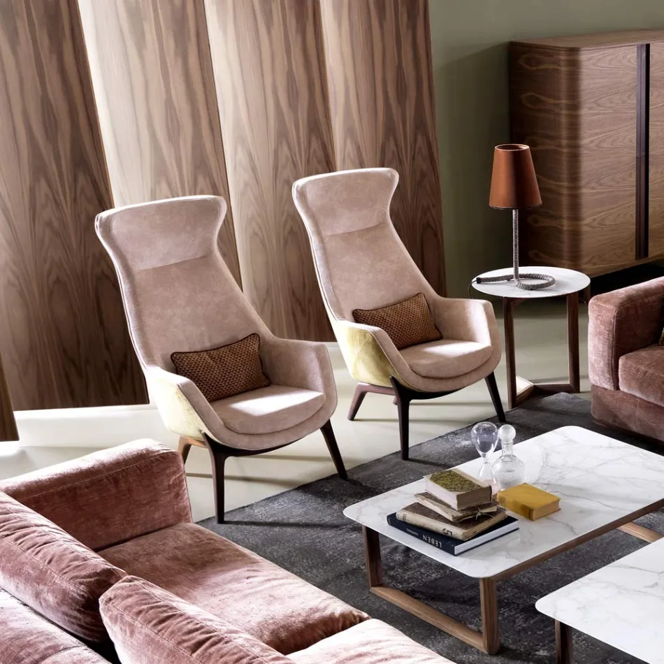 Fauteuil bergère en tissu de design Grilli Wilde made in Italy Viadurini