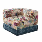 Fauteuil Chaise Longue de Design Ethnique en Coton Patchwork, pour Salon - Fibre Viadurini