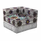 Fauteuil Chaise Longue de Design Ethnique en Coton Patchwork, pour Salon - Fibre Viadurini
