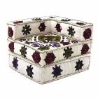 Fauteuil Chaise Longue de Design Ethnique en Coton Patchwork, pour Salon - Fibre Viadurini