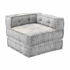 Fauteuil Chaise Longue de Design Ethnique en Coton Patchwork, pour Salon - Fibre Viadurini