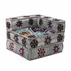 Fauteuil Chaise Longue de Design Ethnique en Coton Patchwork, pour Salon - Fibre Viadurini