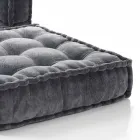 Fauteuil Chaise Longue Design Ethnique en Velours Gris ou Bleu - Fibre Viadurini