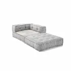 Fauteuil Chaise Longue en Coton Patchwork pour Salon Design Ethnique - Fibre Viadurini