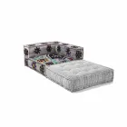 Fauteuil Chaise Longue en Coton Patchwork pour Salon Design Ethnique - Fibre Viadurini