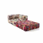Fauteuil Chaise Longue en Coton Patchwork pour Salon Design Ethnique - Fibre Viadurini