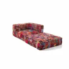 Fauteuil Chaise Longue en Coton Patchwork pour Salon Design Ethnique - Fibre Viadurini