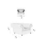 Fauteuil classique avec pieds en forme d'oignon en bois de hêtre fabriqué en Italie - Spassoso Viadurini