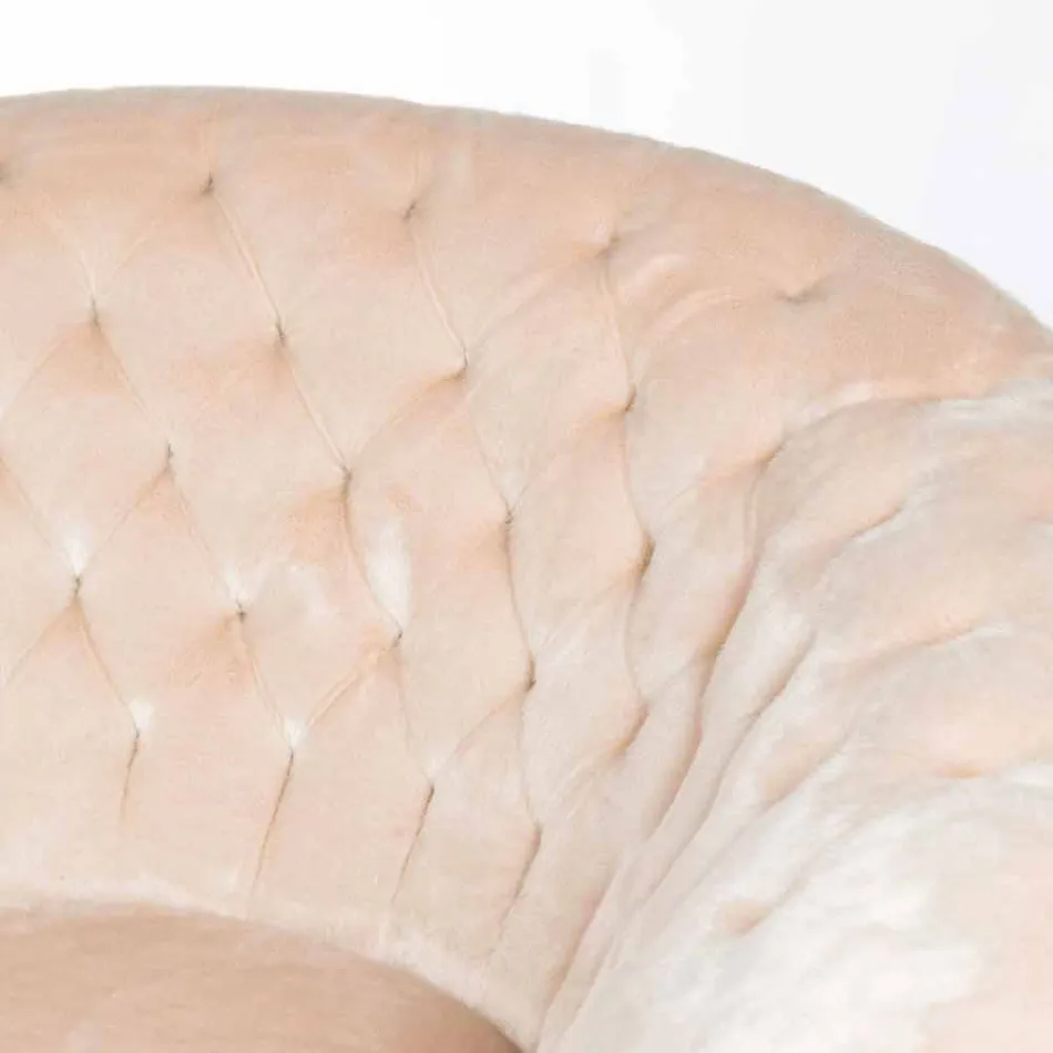 Fauteuil usiné matelassée en fausse fourrure Balma Viadurini