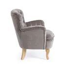 Fauteuil Classique en Bois et Assise Rembourrée en Coton Matelassé - Monny Viadurini