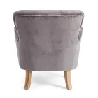 Fauteuil Classique en Bois et Assise Rembourrée en Coton Matelassé - Monny Viadurini