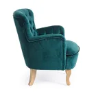 Fauteuil Classique en Bois et Assise Rembourrée en Coton Matelassé - Monny Viadurini
