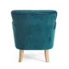 Fauteuil Classique en Bois et Assise Rembourrée en Coton Matelassé - Monny Viadurini