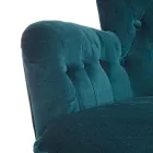 Fauteuil Classique en Bois et Assise Rembourrée en Coton Matelassé - Monny Viadurini