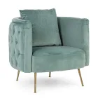 Fauteuil Classique en Bois Rembourré Effet Velours Homemotion - Nichy Viadurini