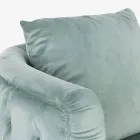 Fauteuil Classique en Bois Rembourré Effet Velours Homemotion - Nichy Viadurini